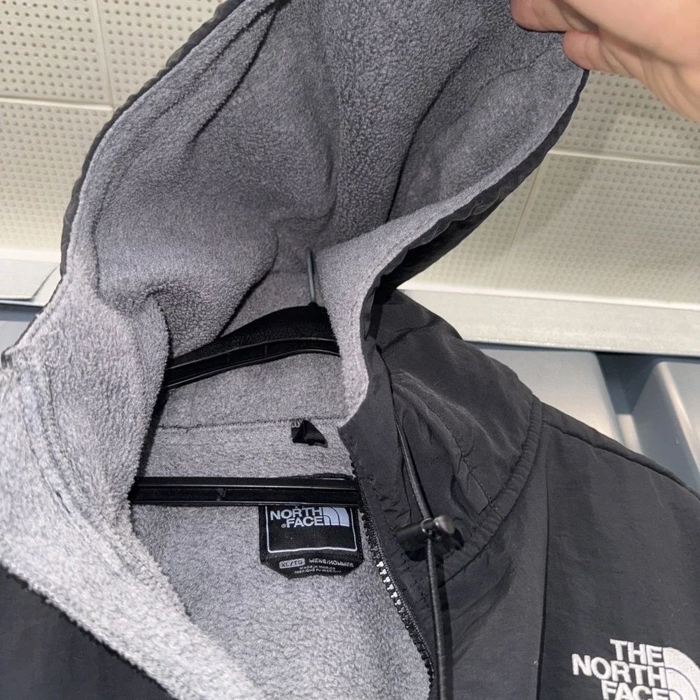The North Face Jacket Mens X Large Denali Grey Black Polartec Full Zip W Hood